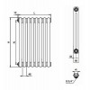 Стальной трубчатый радиатор Rifar Tubog 2180 - 4 секции Титан боковое подключение TUB 2180-04-TI